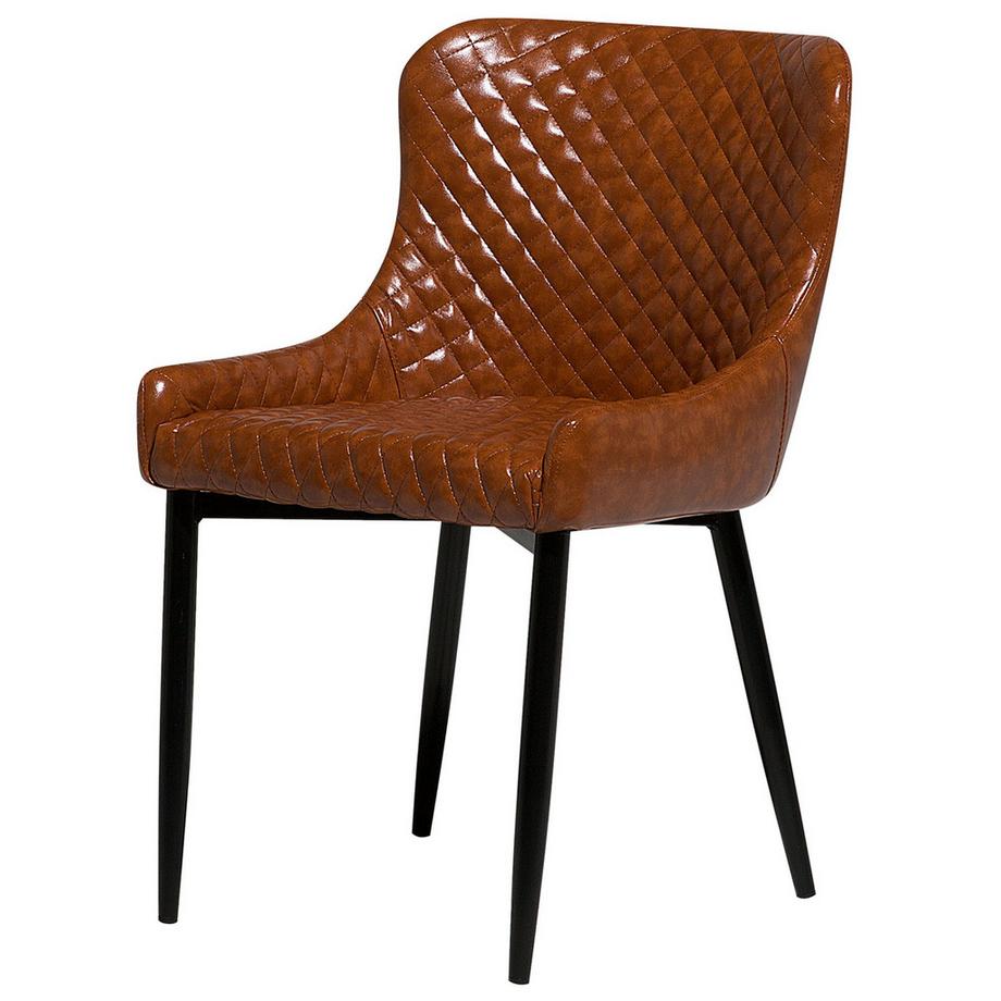 Beliani Lot de 2 chaises de salle à manger en Cuir PU Glamour SOLANO  