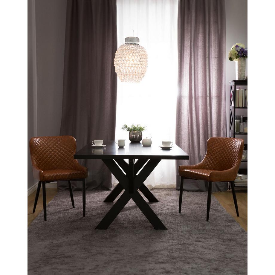 Beliani Lot de 2 chaises de salle à manger en Cuir PU Glamour SOLANO  