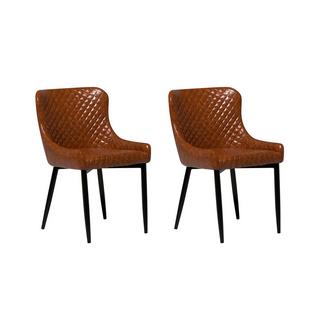 Beliani Lot de 2 chaises de salle à manger en Cuir PU Glamour SOLANO  