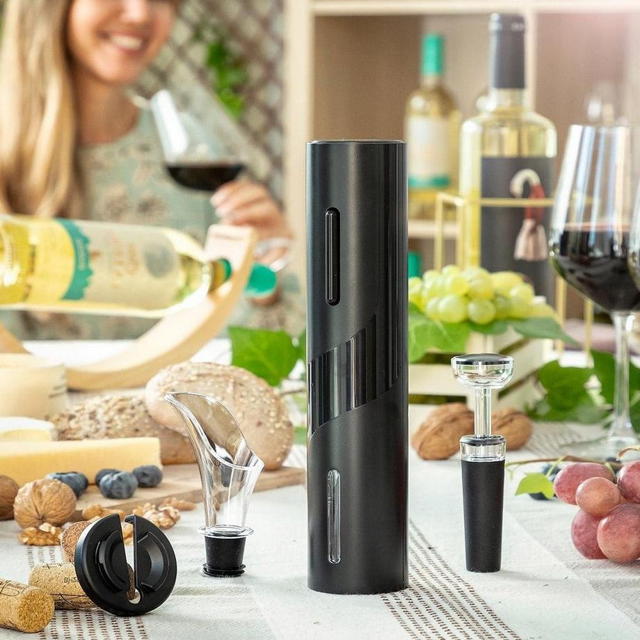 InnovaGoods Elektrischer Weinöffner mit Zubehör  