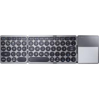 Renkforce  RF-FWK-250 Bluetooth® Tastiera Tedesco, QWERTZ Grigio, Nero 