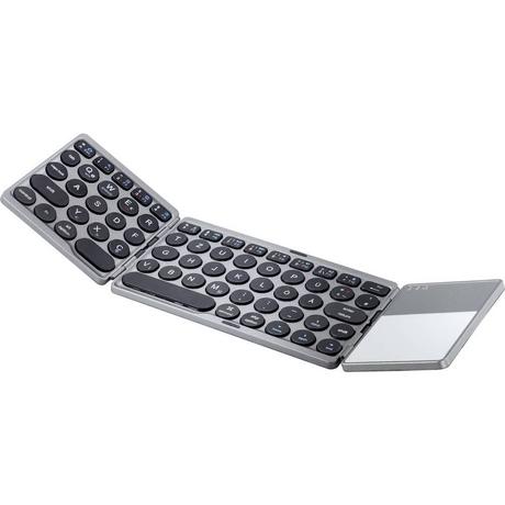 Renkforce  RF-FWK-250 Bluetooth® Tastiera Tedesco, QWERTZ Grigio, Nero 