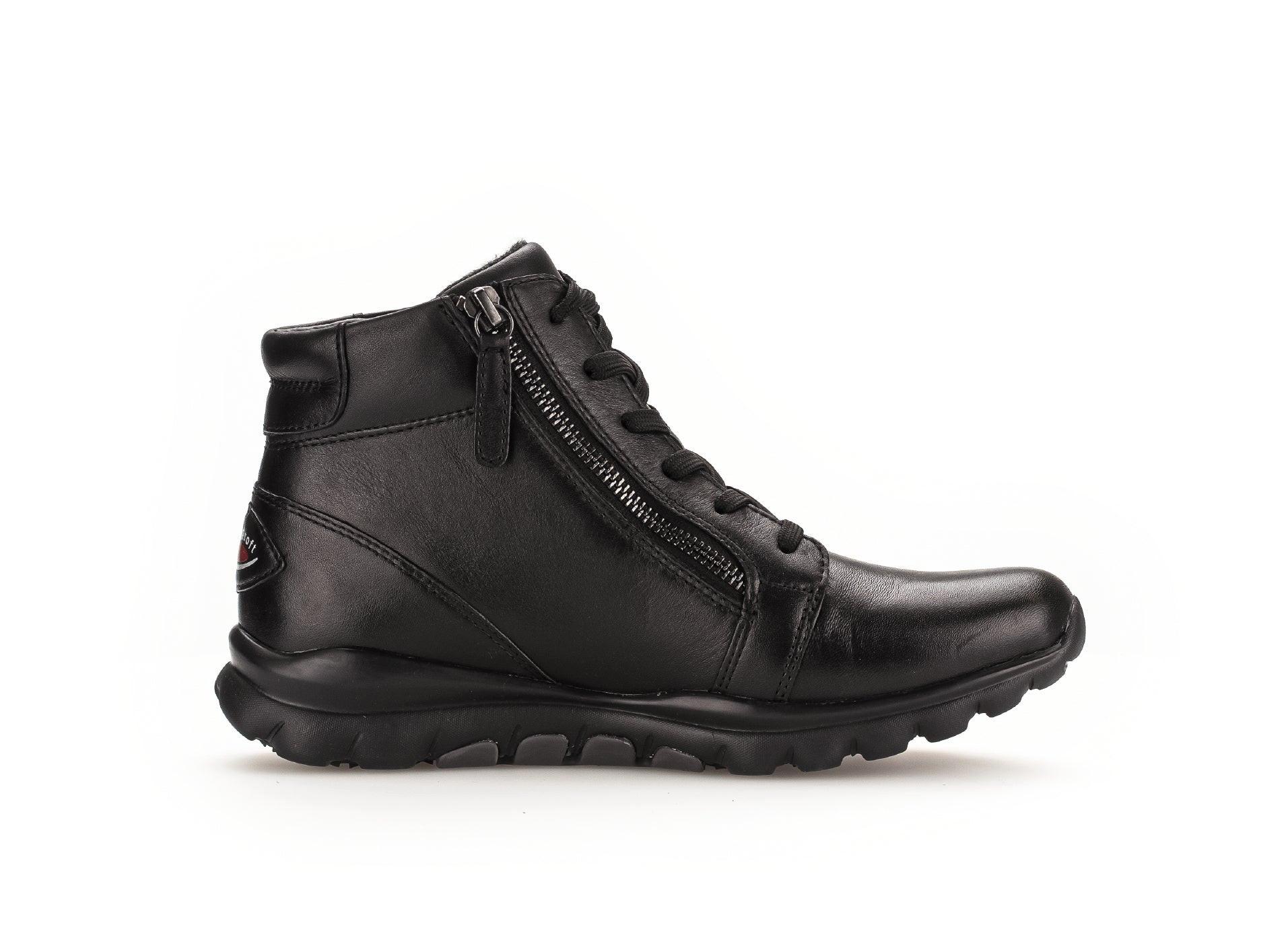 Image of - Leder Wandersneaker Damen Schwarz 37.5