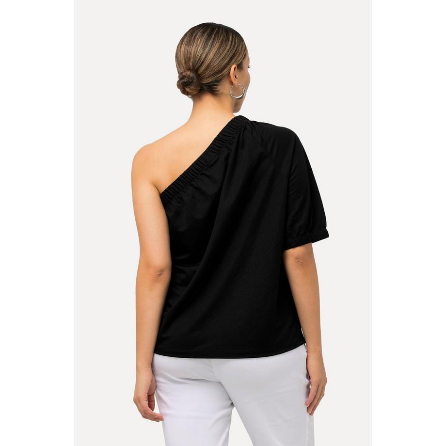 Ulla Popken One-Shoulder Bluse Asymmetrischer Ausschnitt Halbarm  