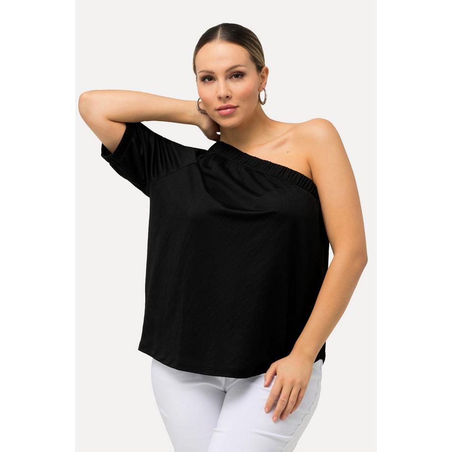Ulla Popken One-Shoulder Bluse Asymmetrischer Ausschnitt Halbarm  