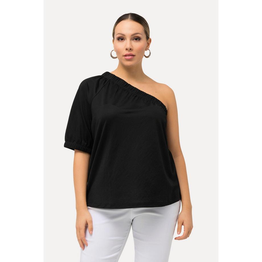 Ulla Popken One-Shoulder Bluse Asymmetrischer Ausschnitt Halbarm  