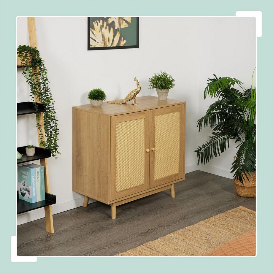 Northix Credenza in rattan con contenitore  