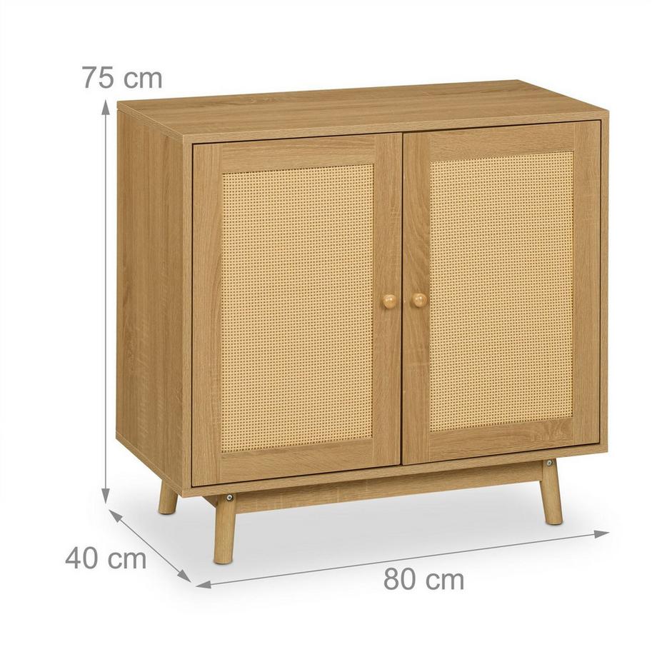 Northix Credenza in rattan con contenitore  