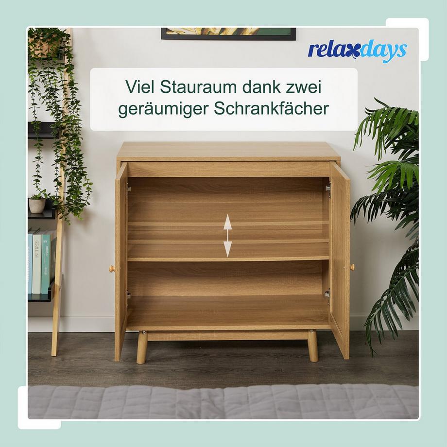Northix Credenza in rattan con contenitore  