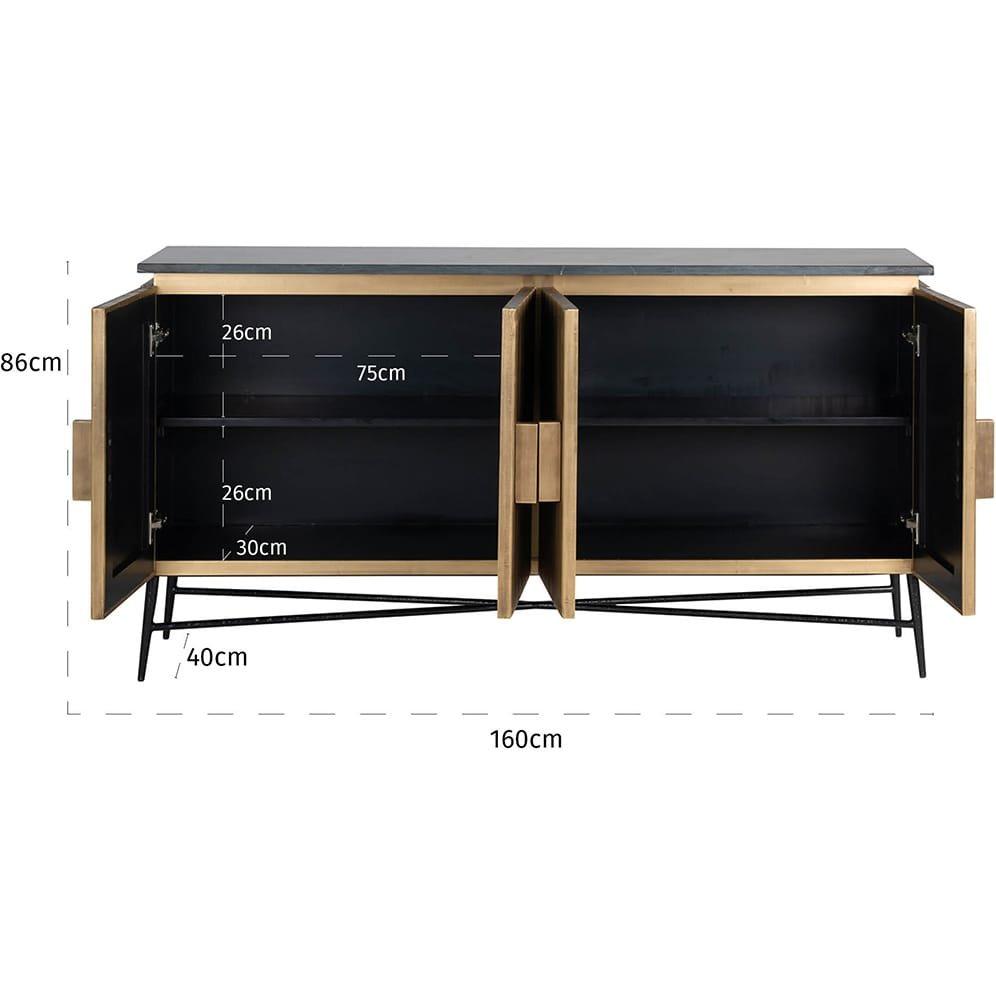 mutoni Credenza Ironville oro nero 160  