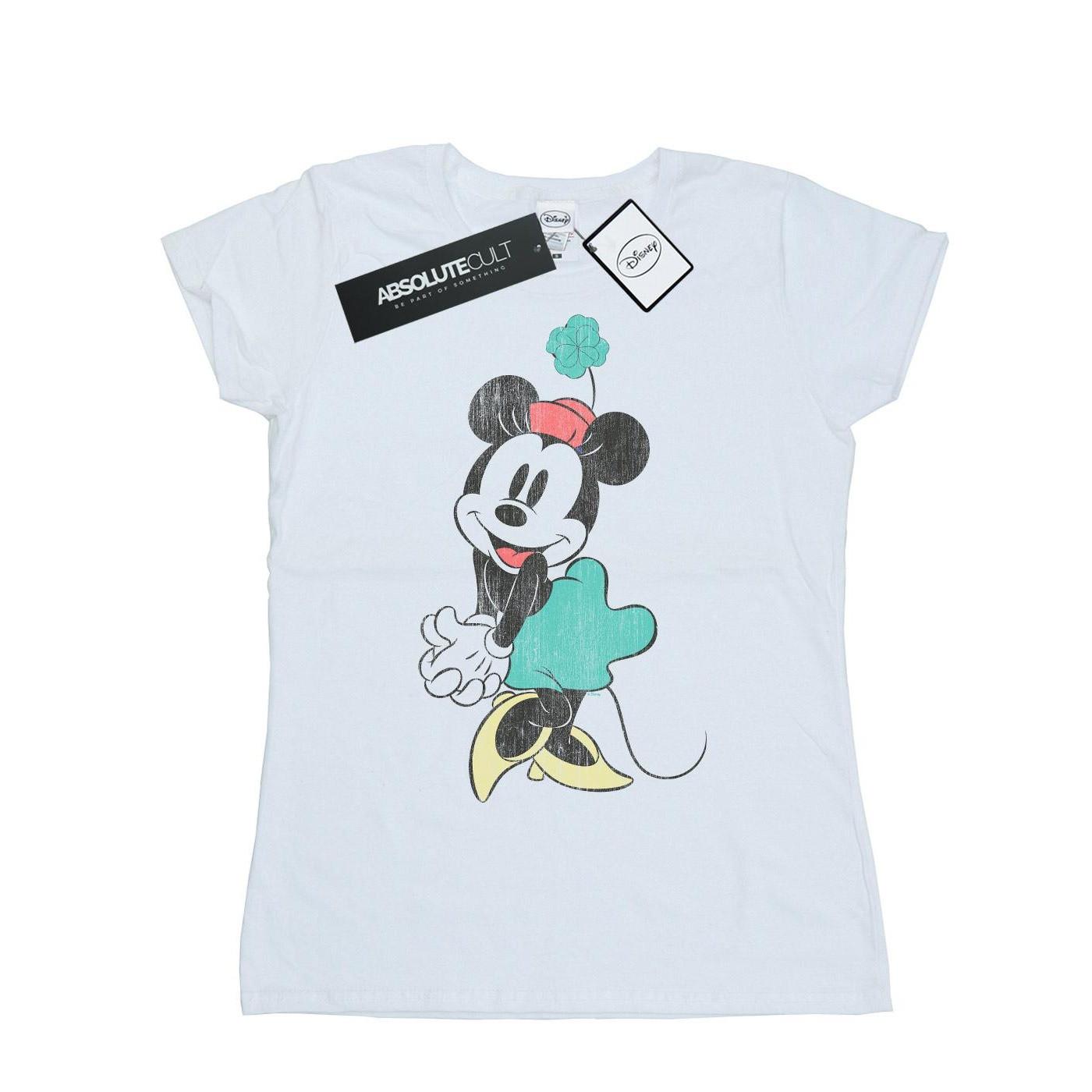 Image of Minnie Mouse Shamrock Hat Tshirt Damen Weiss L