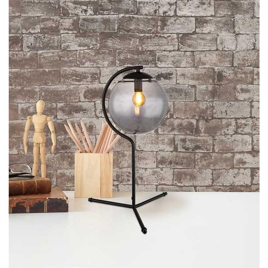 mutoni Lampe à poser Porry métal noir mat 1xE14  