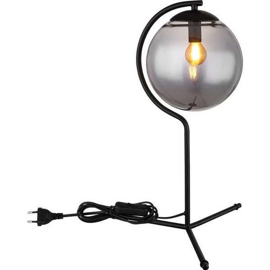 mutoni Lampe à poser Porry métal noir mat 1xE14  