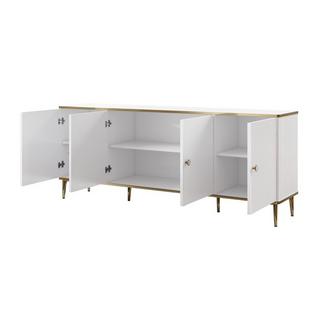 PASCAL MORABITO  Sideboard mit 4 Türen - MDF und Stahl - Weiß und Goldfarben - SINEAD von Pascal MORABITO 