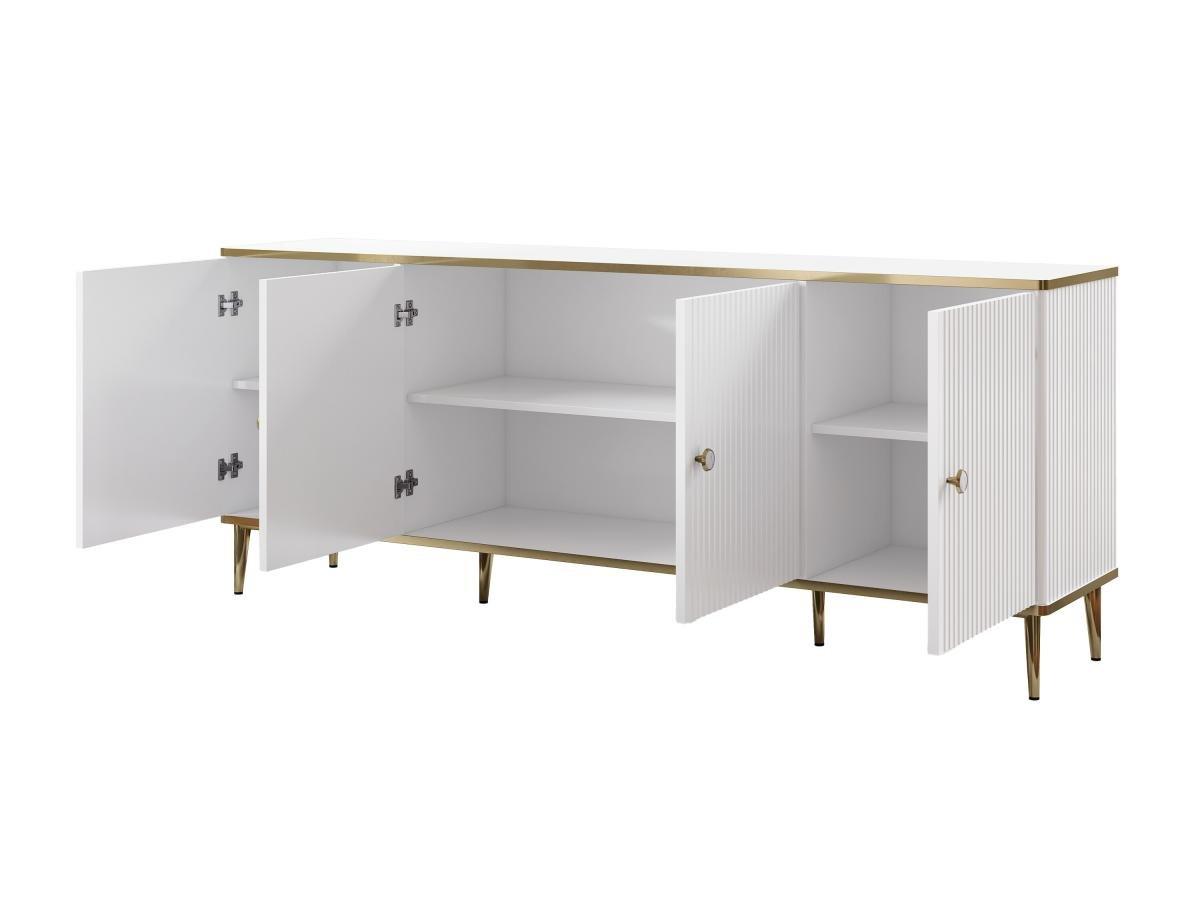 PASCAL MORABITO  Sideboard mit 4 Türen - MDF und Stahl - Weiß und Goldfarben - SINEAD von Pascal MORABITO 