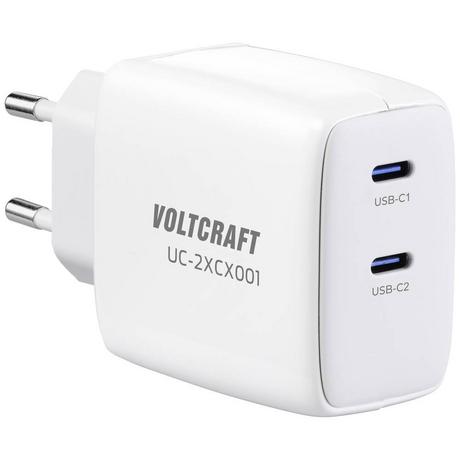 VOLTCRAFT  UC-2XCX001 USB-Ladegerät 65 W Innenbereich Ausgangsstrom (max.) 3.25 A 2 x USB-C® GaN 