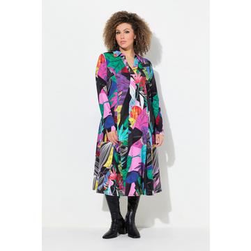 Jerseykleid, A-Linie, Godetfalten, Langarm