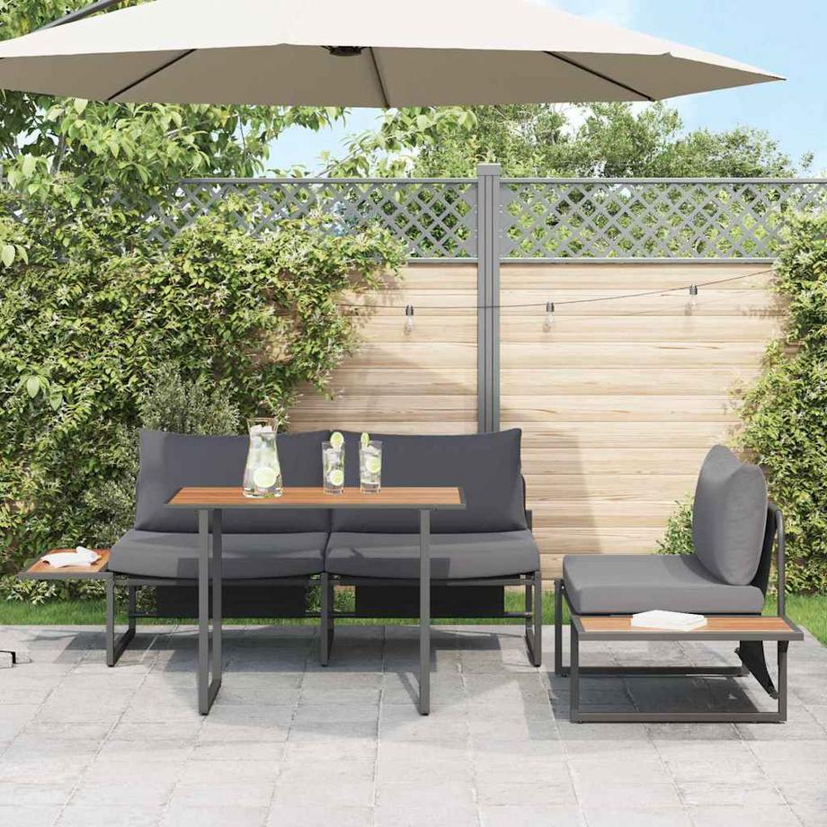 VidaXL Ensemble de salle à manger pour jardin acier  