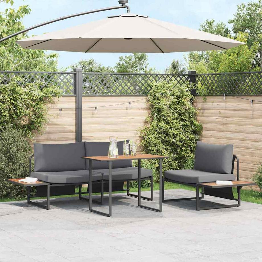 VidaXL Ensemble de salle à manger pour jardin acier  