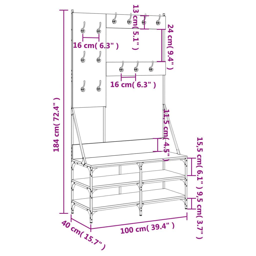 VidaXL appendiabiti Legno multistrato  