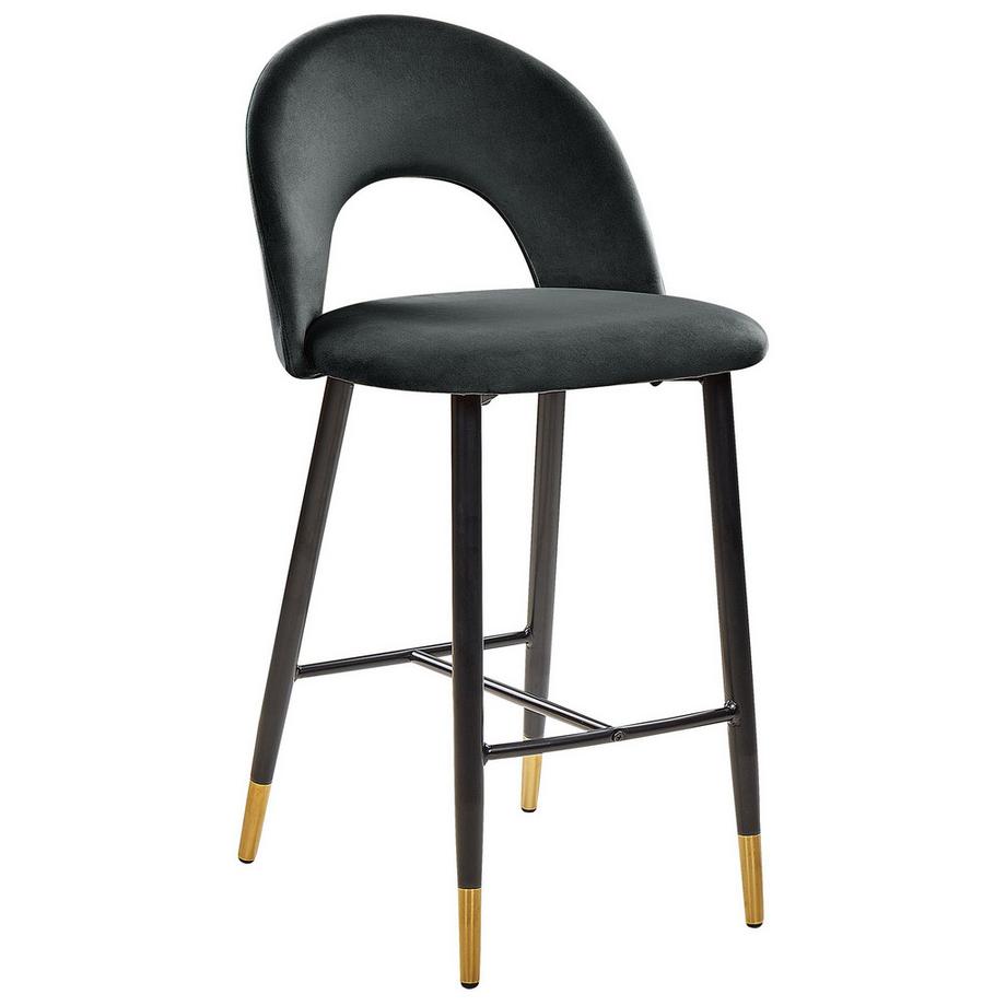 Beliani Lot de 2 chaises de bar en Velours Glamour FALTON  