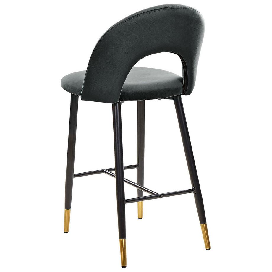Beliani Lot de 2 chaises de bar en Velours Glamour FALTON  