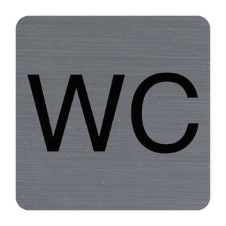 Exacompta Plaque adhésive imitation aluminium WC 7,5x7,5 cm  