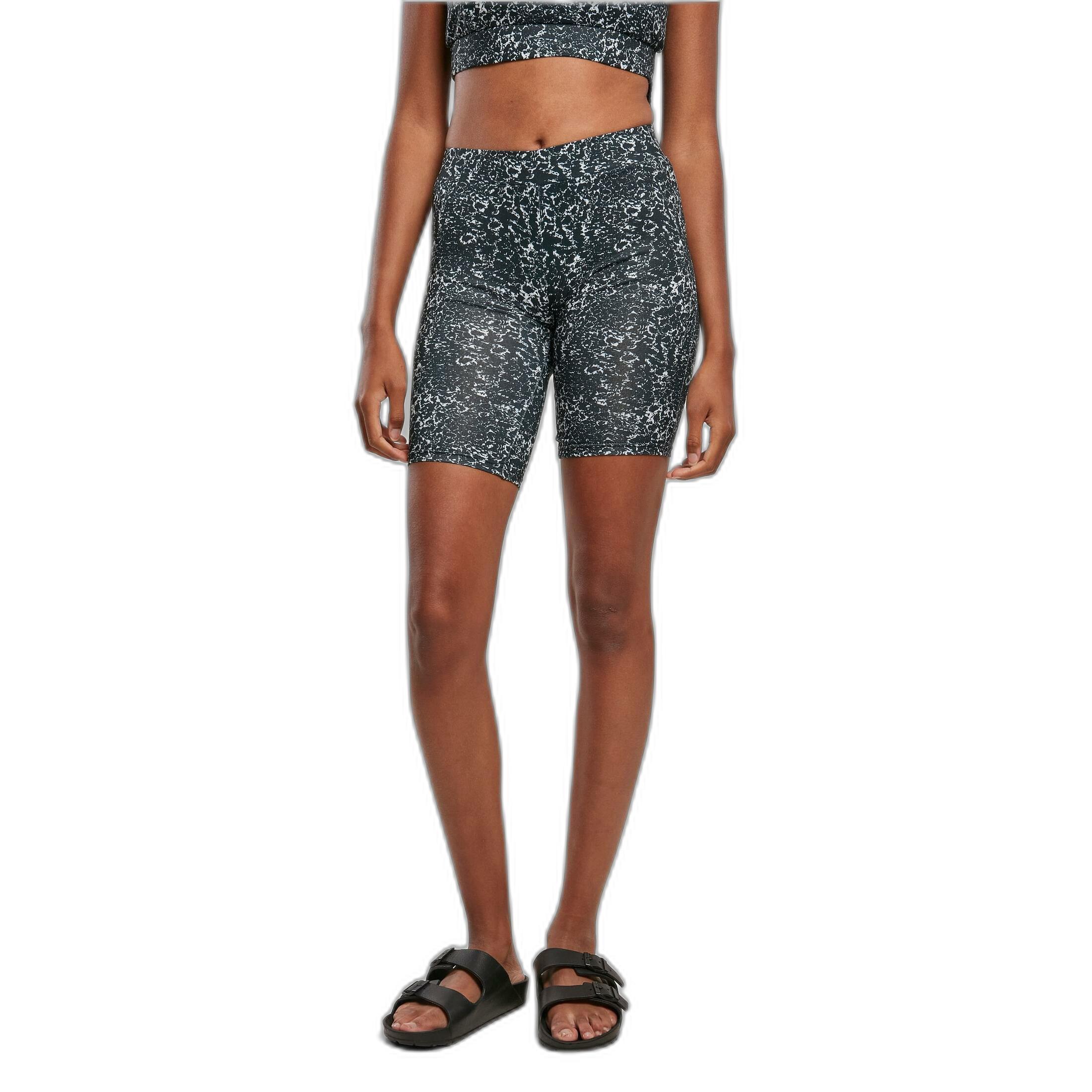 Image of High Waist Tights Women Urban Cassics Tie Dye Damen Schwarz/Weiss L