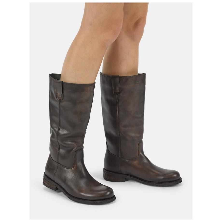 Felmini Bottes en cuir montantes avec bout arrondi  