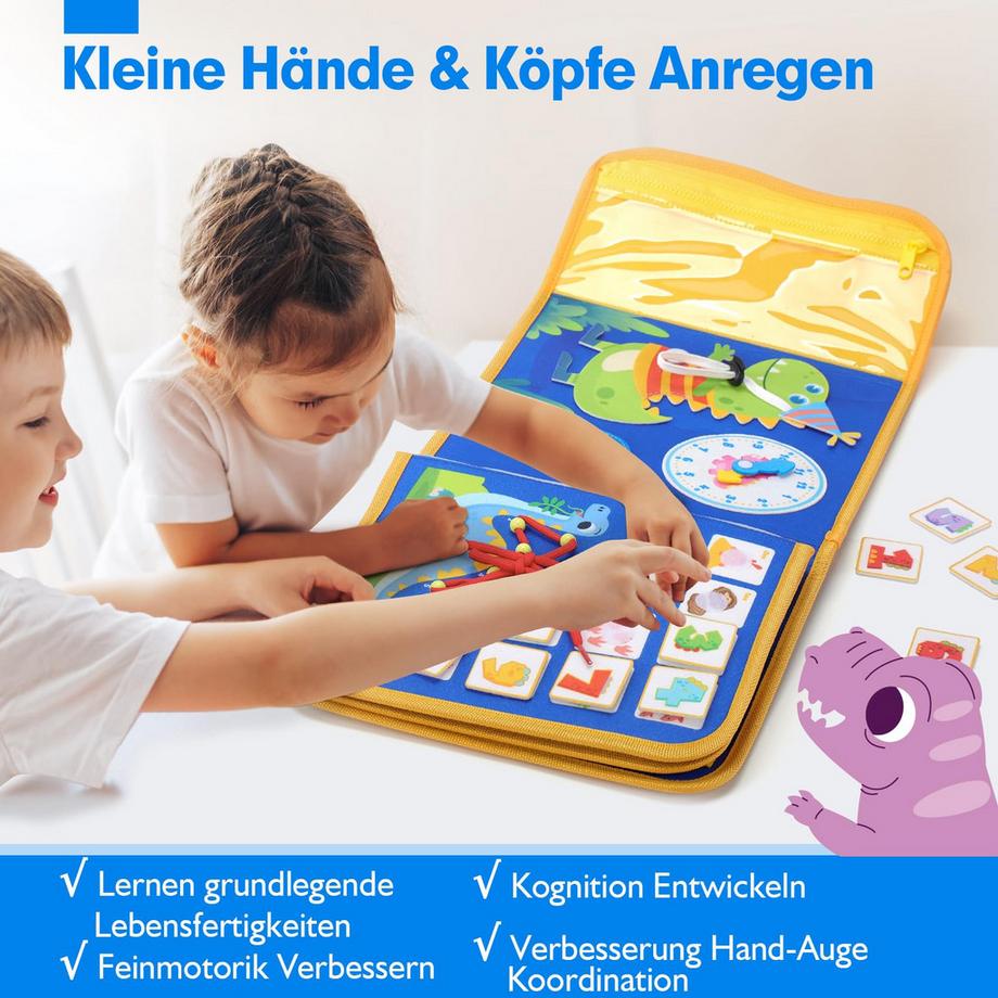 Activity-board  Jouets pour enfants en bas âge, 18 en 1 activités d'apprentissage préscolaire avec 12 aptitudes à la vie quotidienne 