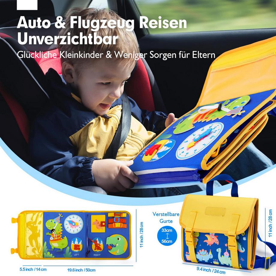 Activity-board  Jouets pour enfants en bas âge, 18 en 1 activités d'apprentissage préscolaire avec 12 aptitudes à la vie quotidienne 