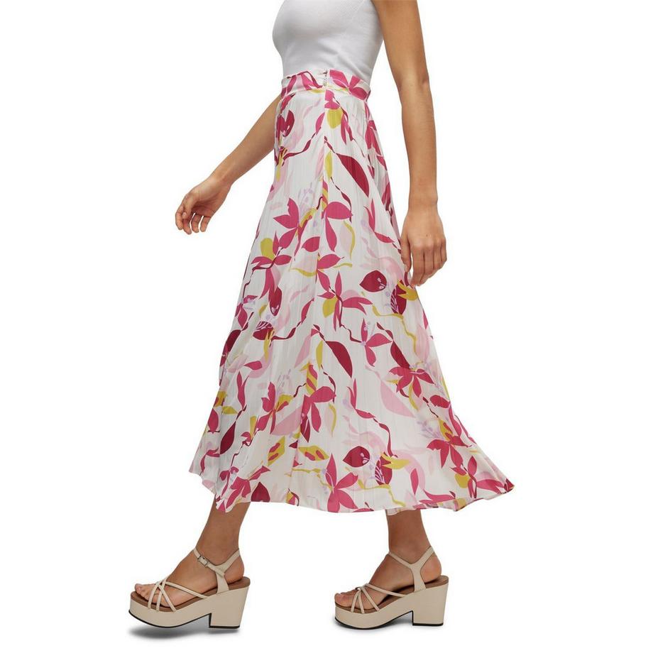 BOSS Jupe plissée Erikes imprimé feuilles Midi  