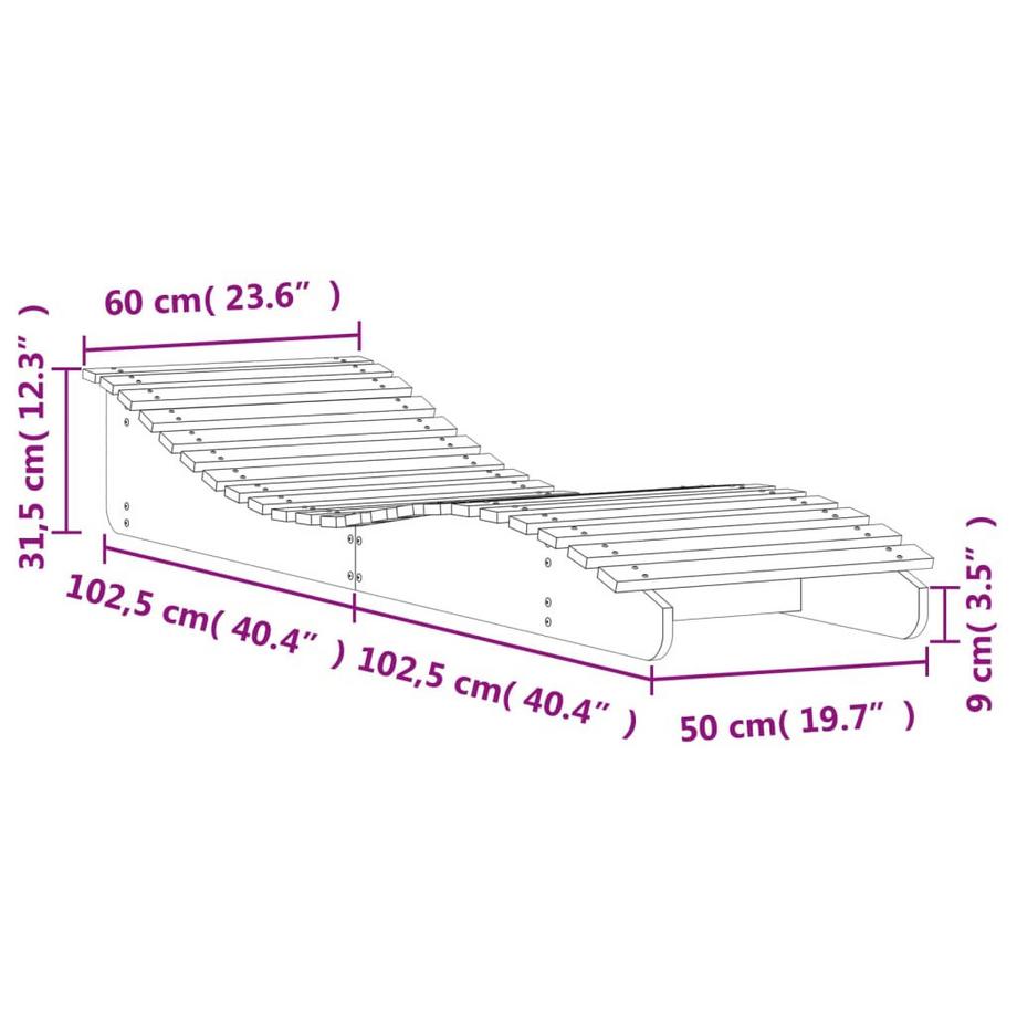 VidaXL Chaise longue bois de douglas  