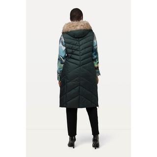 Ulla Popken Longue Veste Matelassée Déperlante Capuche Fausse Fourrure  