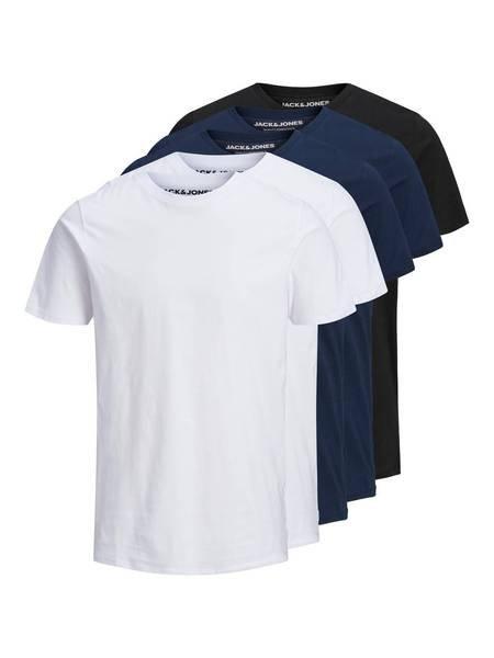 Image of T-shirt 5er Pack Bequem Sitzend-jjeorganic Basic Tee O-neck 5pk Herren Blau M