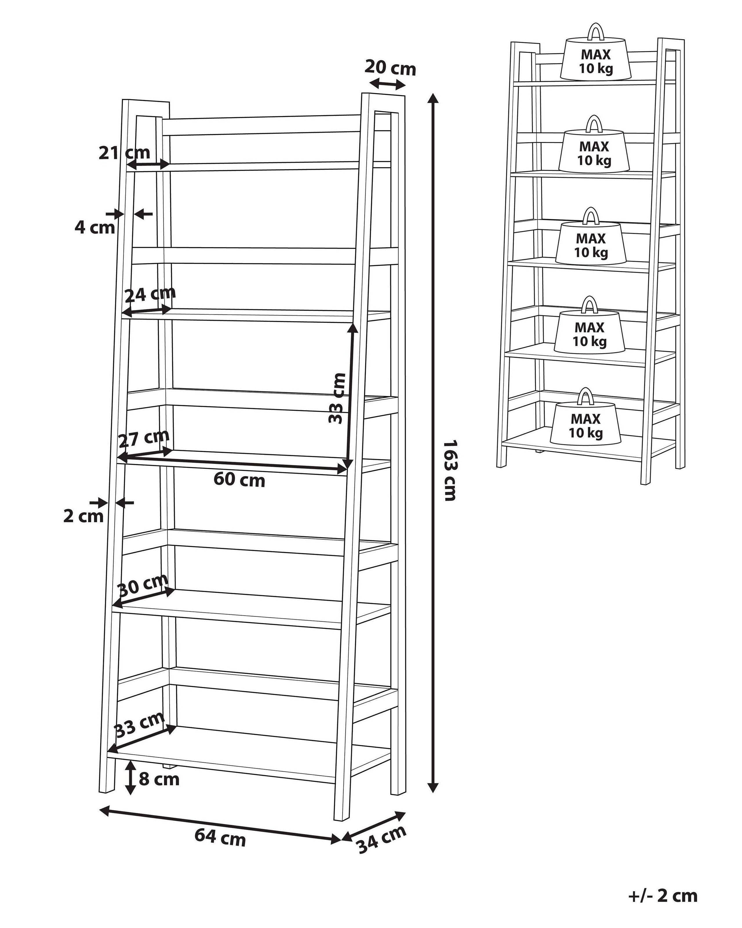 Beliani Bücherregal mit 5 Fächern aus MDF-Platte Retro CROYDON  