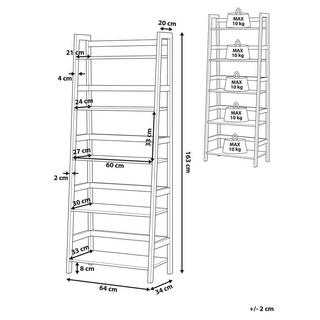 Beliani Bücherregal mit 5 Fächern aus MDF-Platte Retro CROYDON  