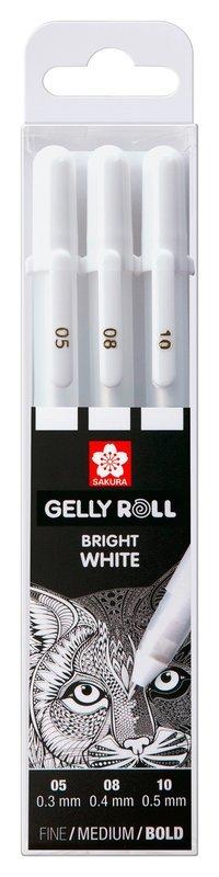 Sakura SAKURA Gelly Roll 0.3/0.4/0.5mm POXPGBWH3C White 3 Stück  