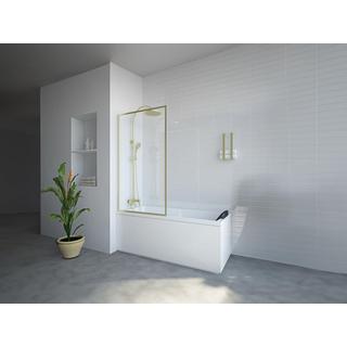 SHOWER DESIGN Duschtrennwand Badewanne - Industrial Style - 80 x 140 cm - Sicherheitsglas - Goldfarben - BRADENTON  