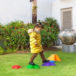 Northio  Pietre Di Fiume Soleggiate, 6 Pezzi. Pietre Da Equilibrio, Gioco Dell'Equilibrio, Pietre Impilabili Antiscivolo, Trampolini Di Lancio Con Portata Fino A 80 Kg, Per Bambini Da 3 A 8 Anni, Colorati 