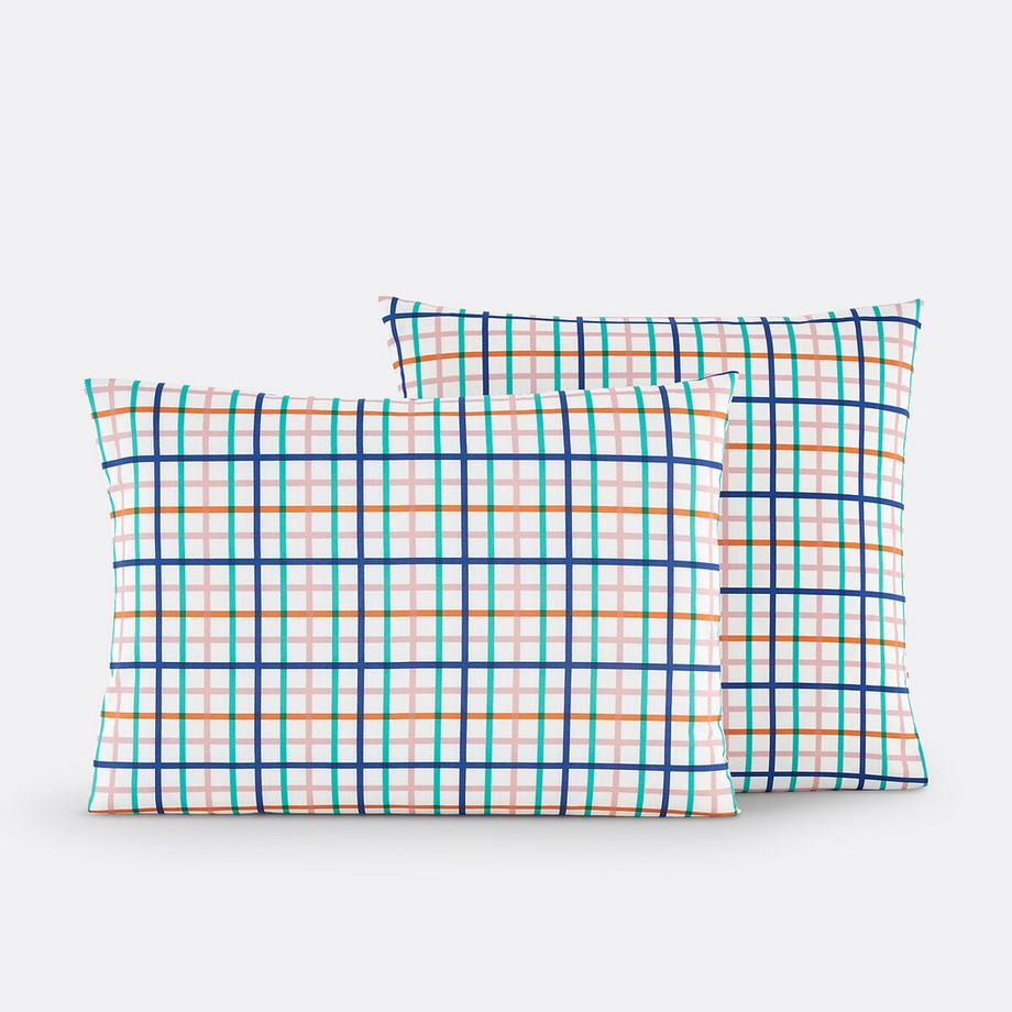 La Redoute Intérieurs Tabaka Taie d'Oreiller Carreaux 50% Coton Recyclé  