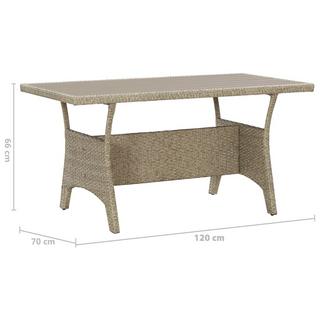 VidaXL Table de jardin rotin synthétique  