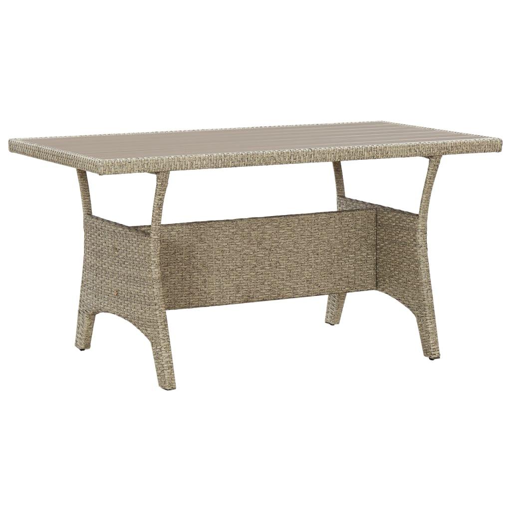 VidaXL Table de jardin rotin synthétique  