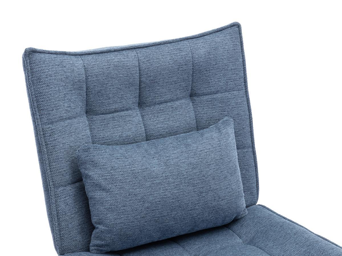 Vente-unique Sessel mit Fußstütze - Stoff - Blau - MARACAO  