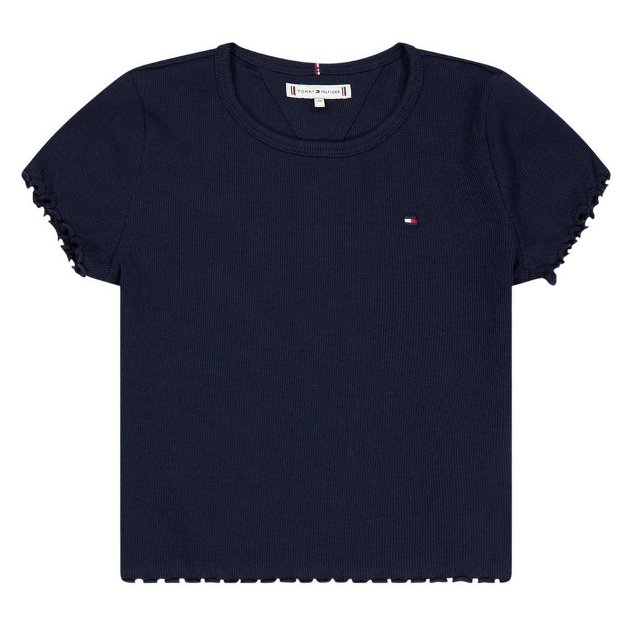 Essential T-Shirt, Gerippt, Kurzärmlig