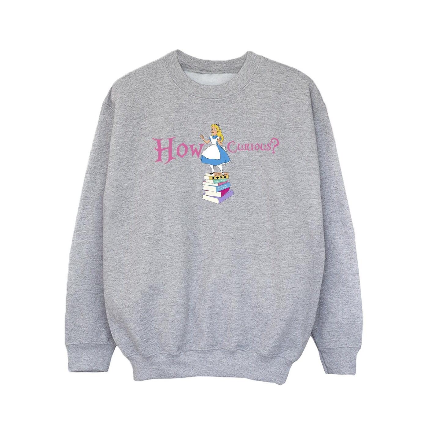 Image of Alice In Wonderland How Curious Sweatshirt Unisex Grau 116