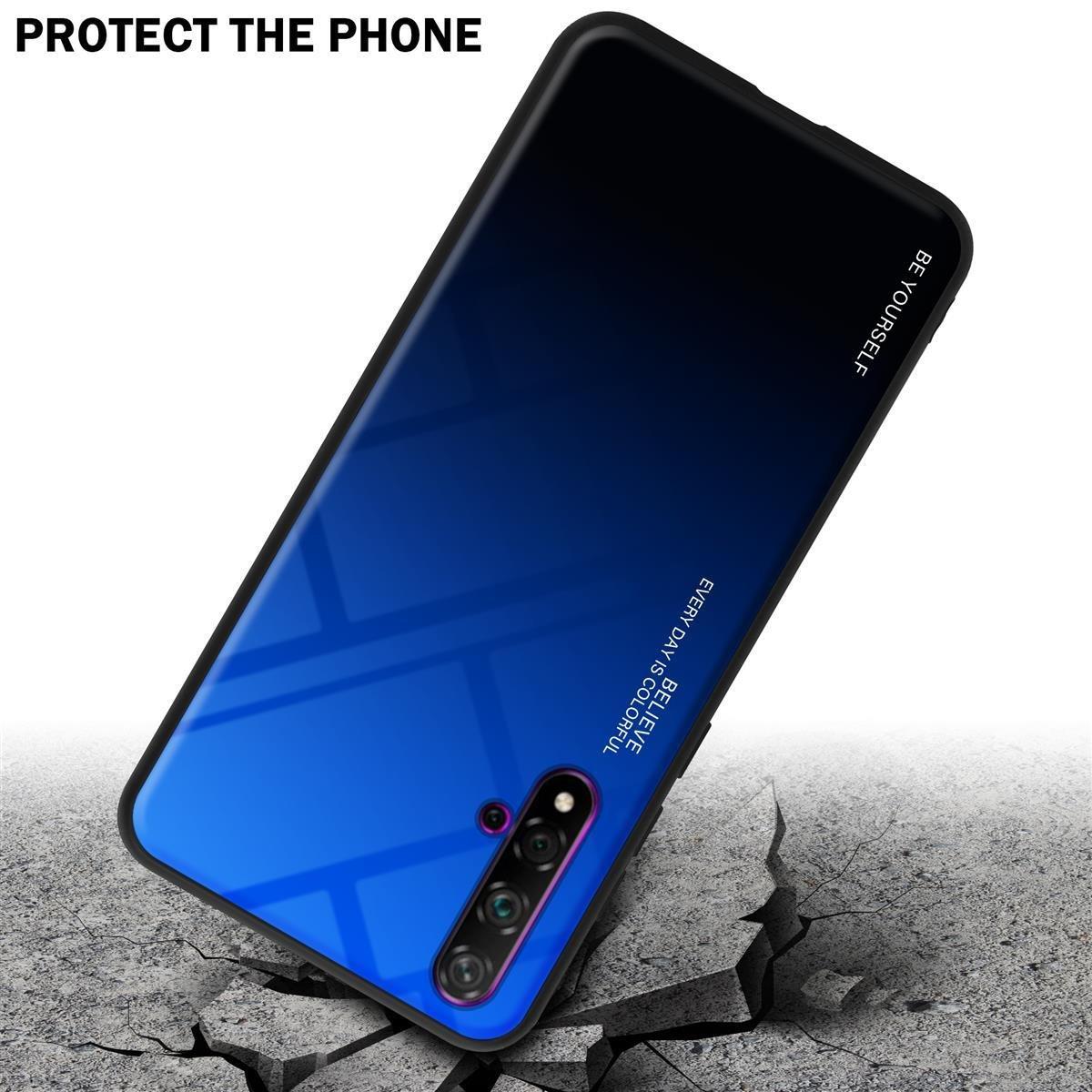 Cadorabo  Housse compatible avec Honor 20 / 20S / Huawei NOVA 5T - Coque de protection bicolore en silicone TPU et dos en verre trempé 