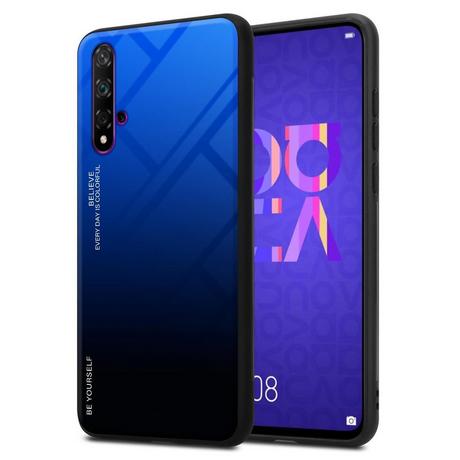 Cadorabo  Housse compatible avec Honor 20 / 20S / Huawei NOVA 5T - Coque de protection bicolore en silicone TPU et dos en verre trempé 