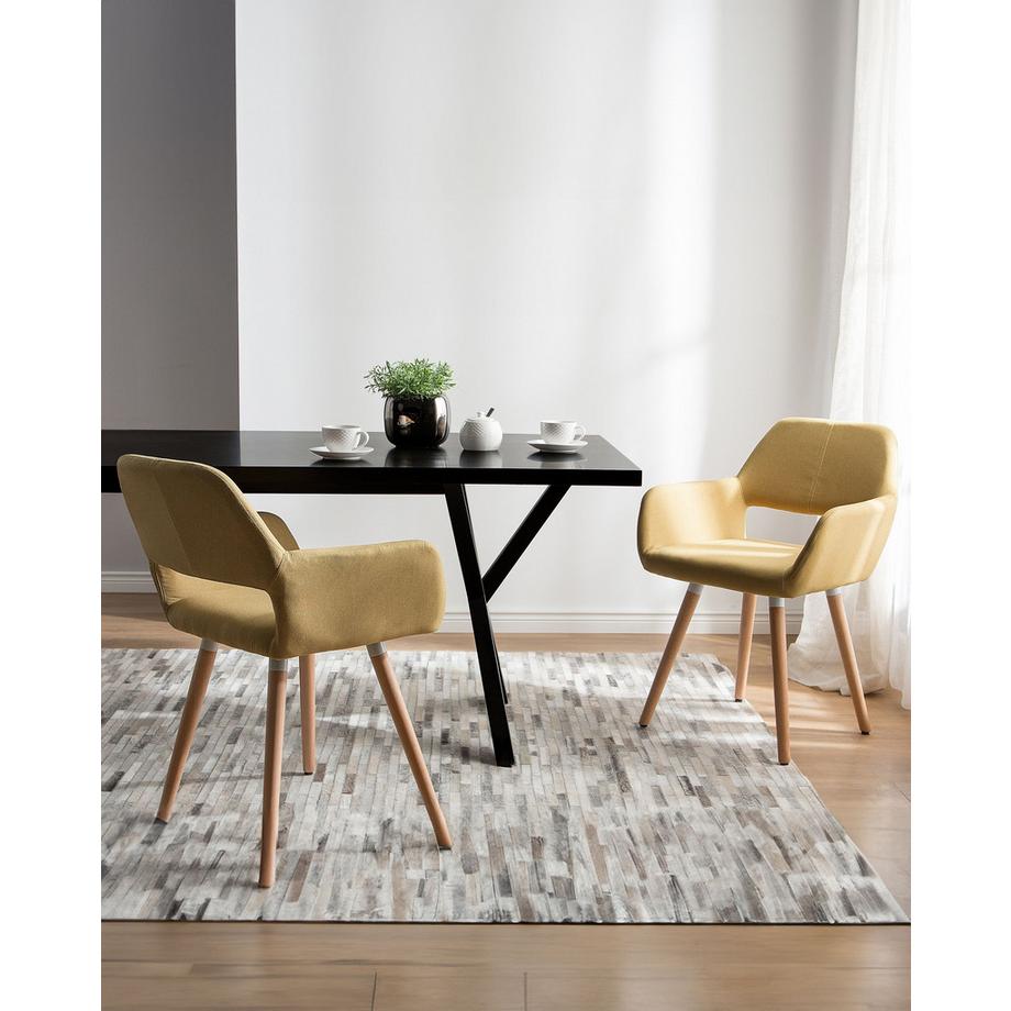 Beliani Set di 2 sedie da pranzo en Tessuto Retrò CHICAGO  