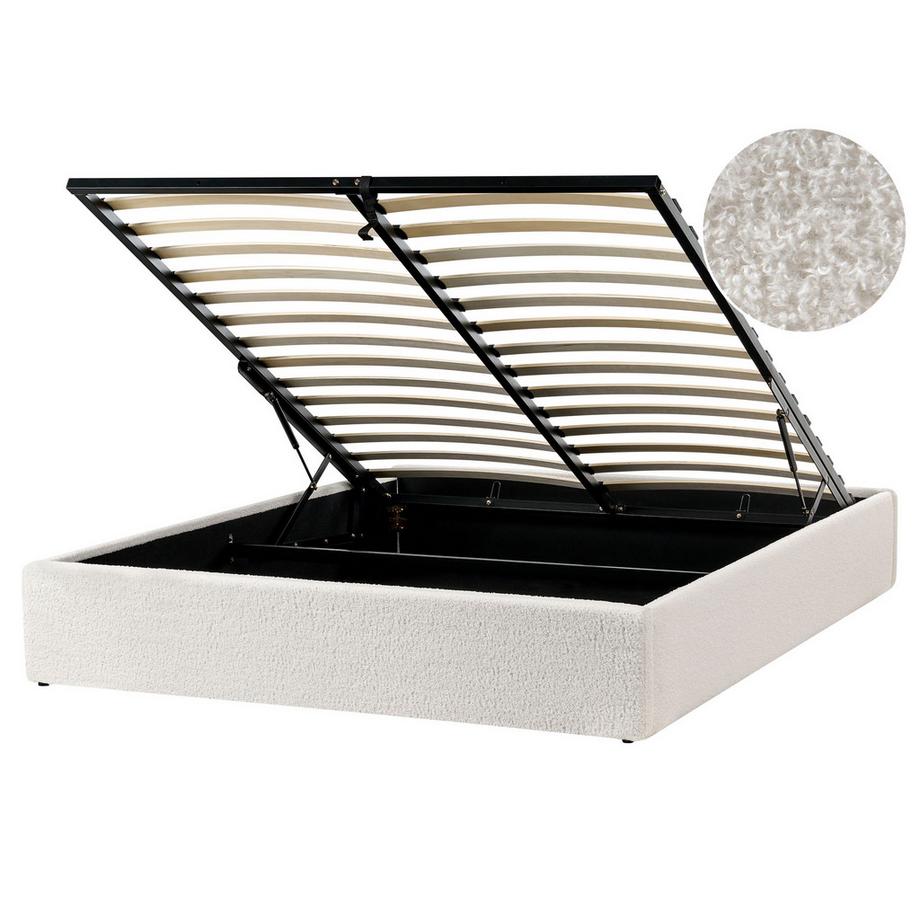 Lit ottoman sans tête de lit en Bouclé  DINAN